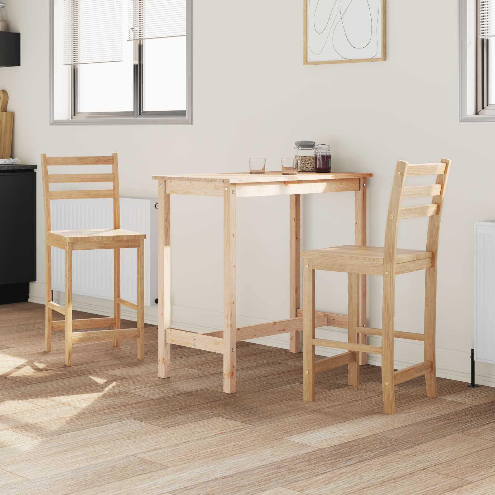 Sedie da pranzo 2 pcs Naturale 40 x 47,5 x 99,5 cm | homemem39