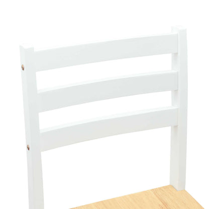 Sedie da pranzo 2 pcs Legno di gomma solido Bianco | homemem39