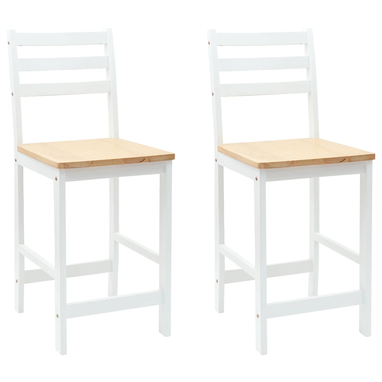Sedie da pranzo 2 pcs Legno di gomma solido Bianco | homemem39