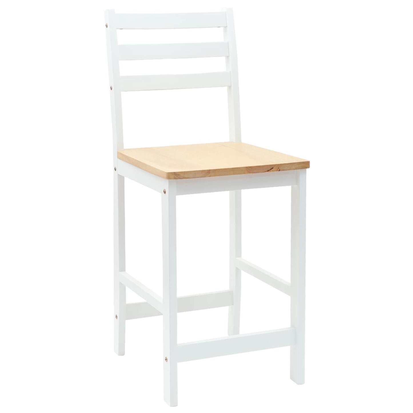 Sedie da pranzo 2 pcs Legno di gomma solido Bianco | homemem39