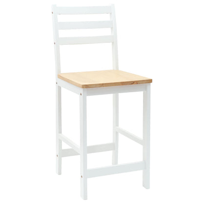 Sedie da pranzo 2 pcs Legno di gomma solido Bianco | homemem39
