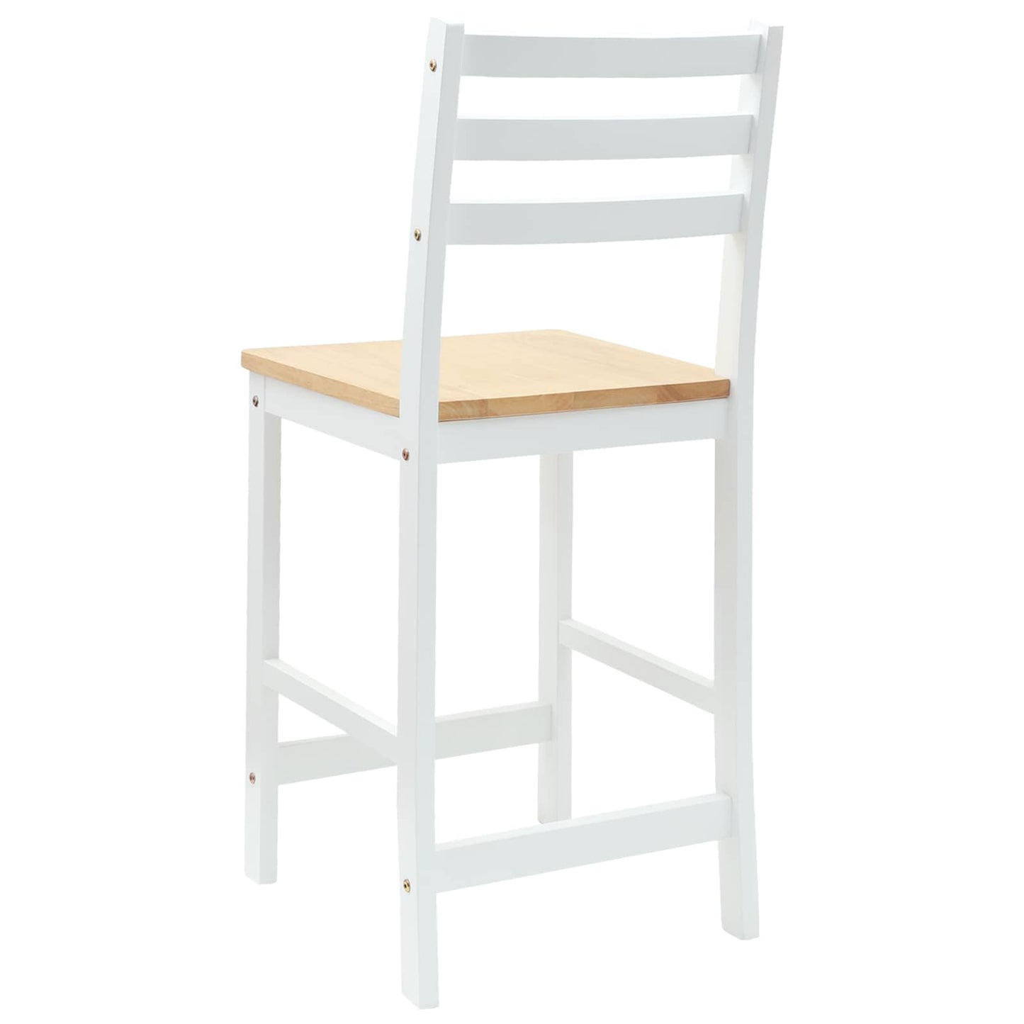 Sedie da pranzo 2 pcs Legno di gomma solido Bianco | homemem39