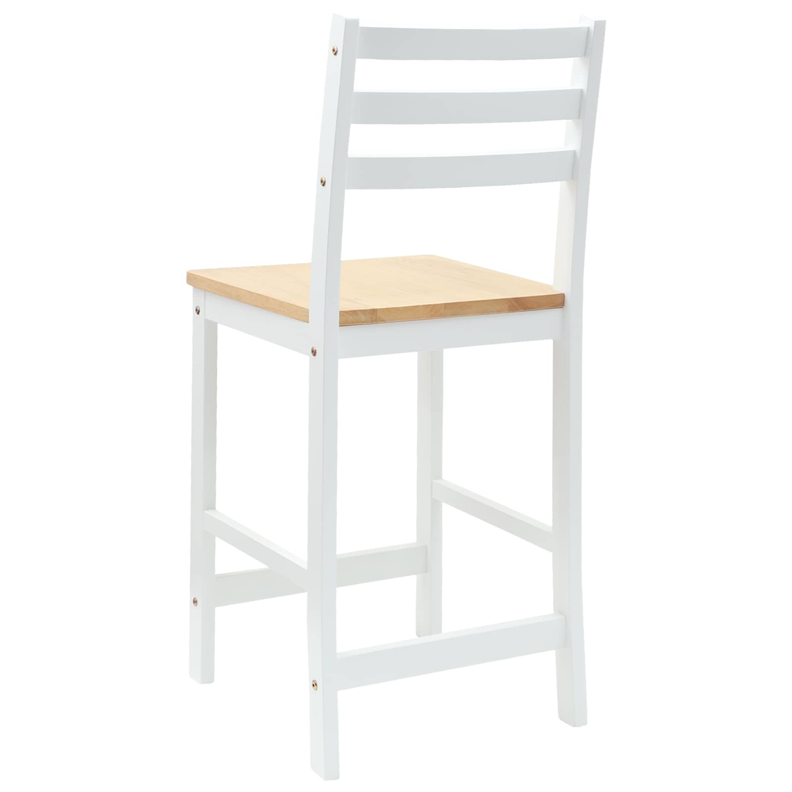 Sedie da pranzo 2 pcs Legno di gomma solido Bianco | homemem39