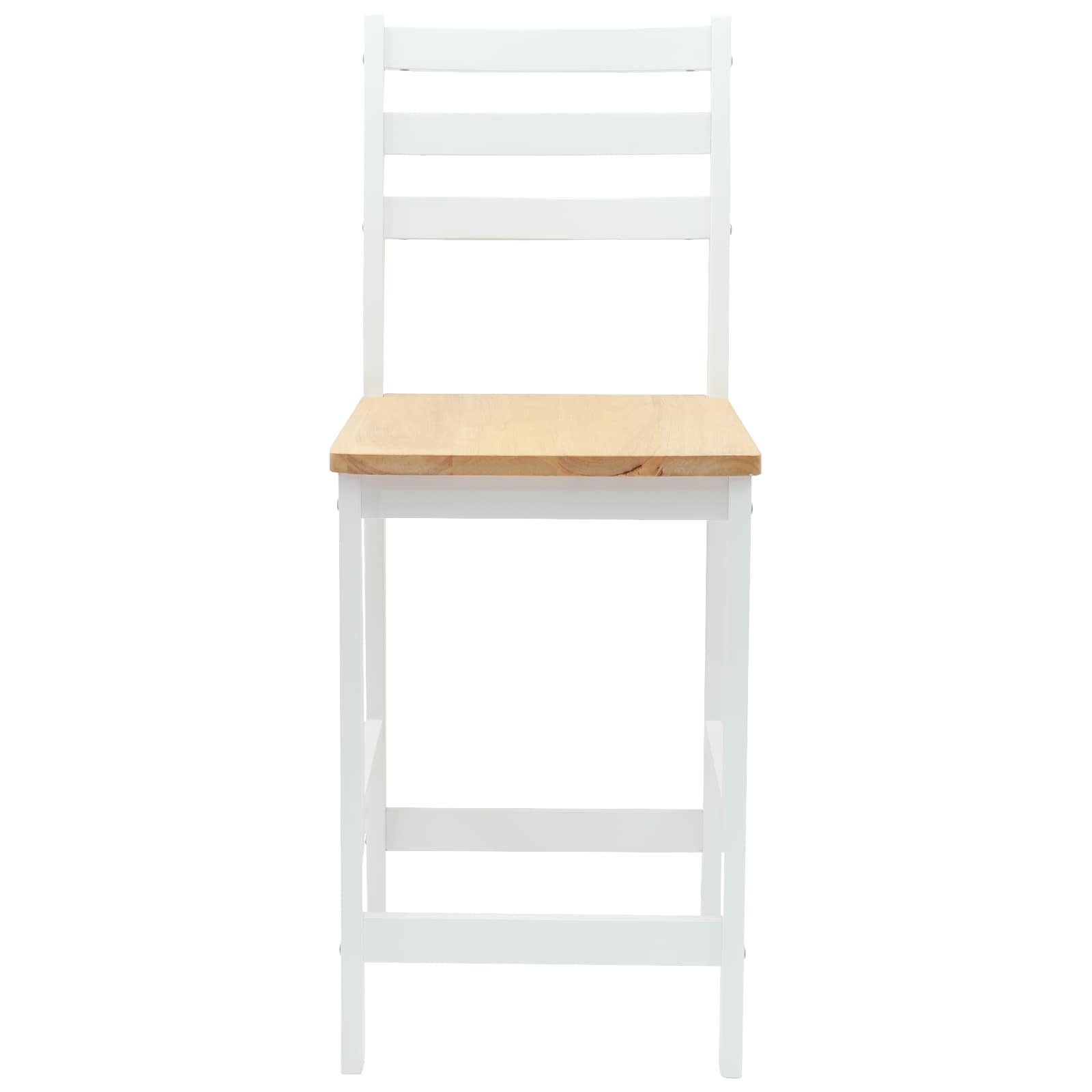 Sedie da pranzo 2 pcs Legno di gomma solido Bianco | homemem39