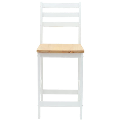 Sedie da pranzo 2 pcs Legno di gomma solido Bianco | homemem39