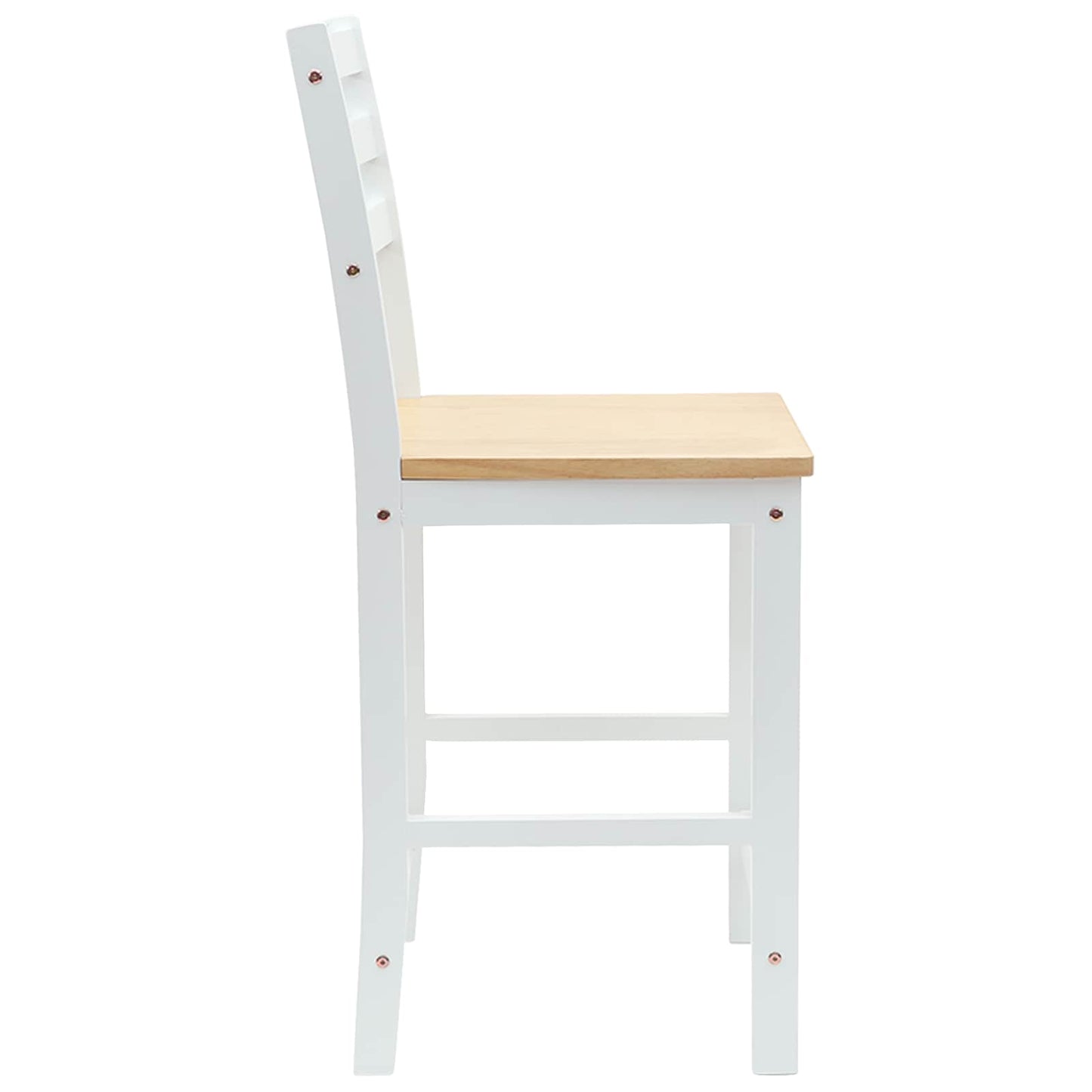 Sedie da pranzo 2 pcs Legno di gomma solido Bianco | homemem39