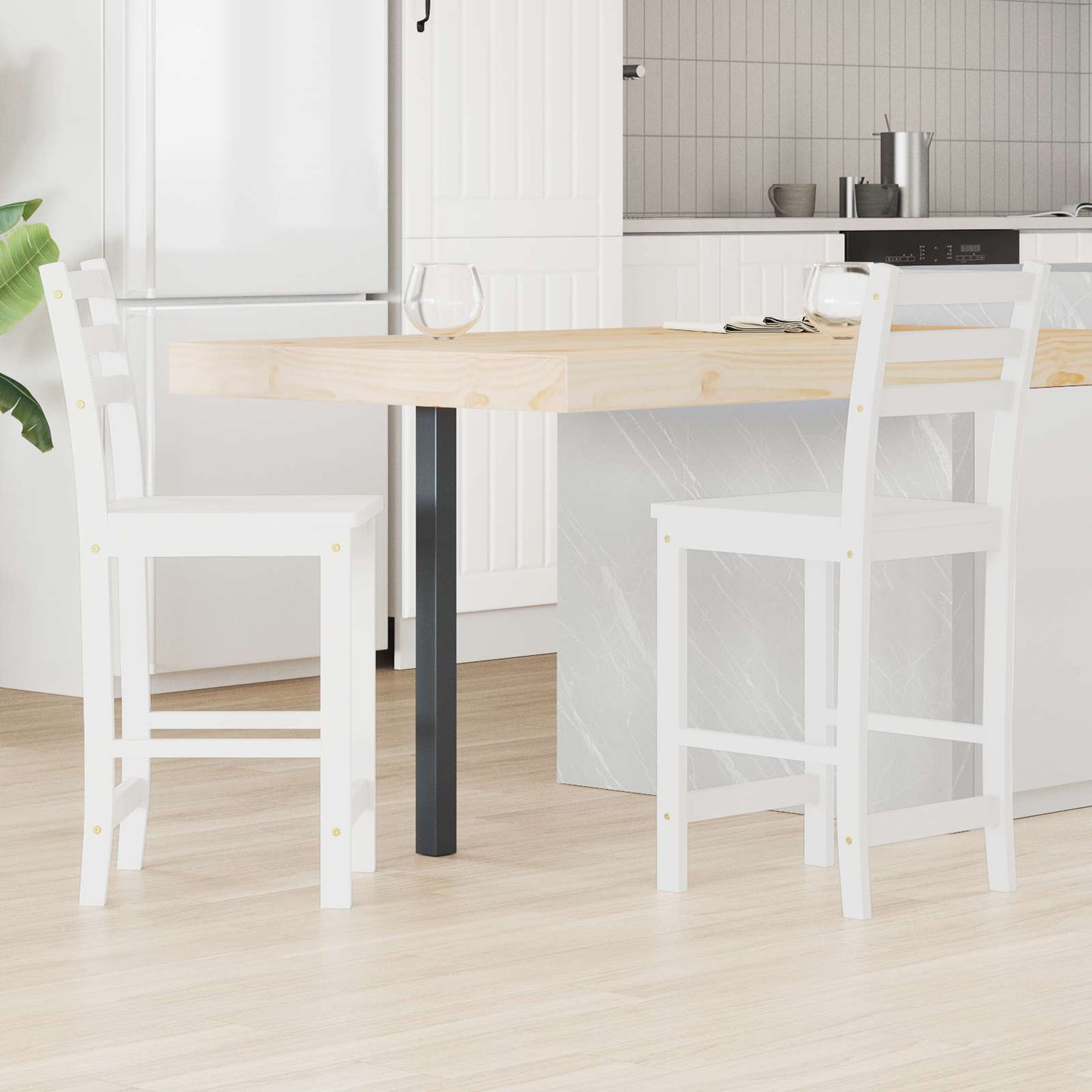 Sedie da pranzo 2 pcs Bianco 40 x 47,5 x 99,5 cm | homemem39