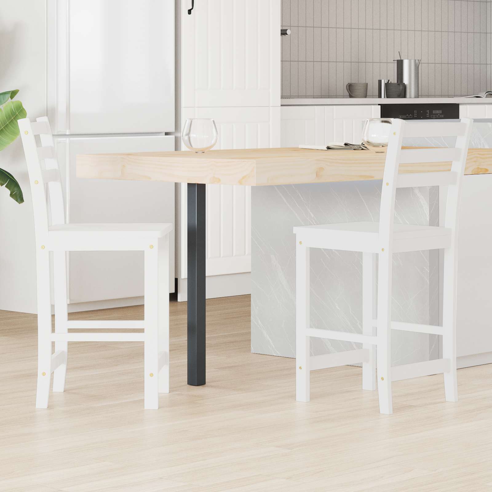 Sedie da pranzo 2 pcs Bianco 40 x 47,5 x 99,5 cm | homemem39