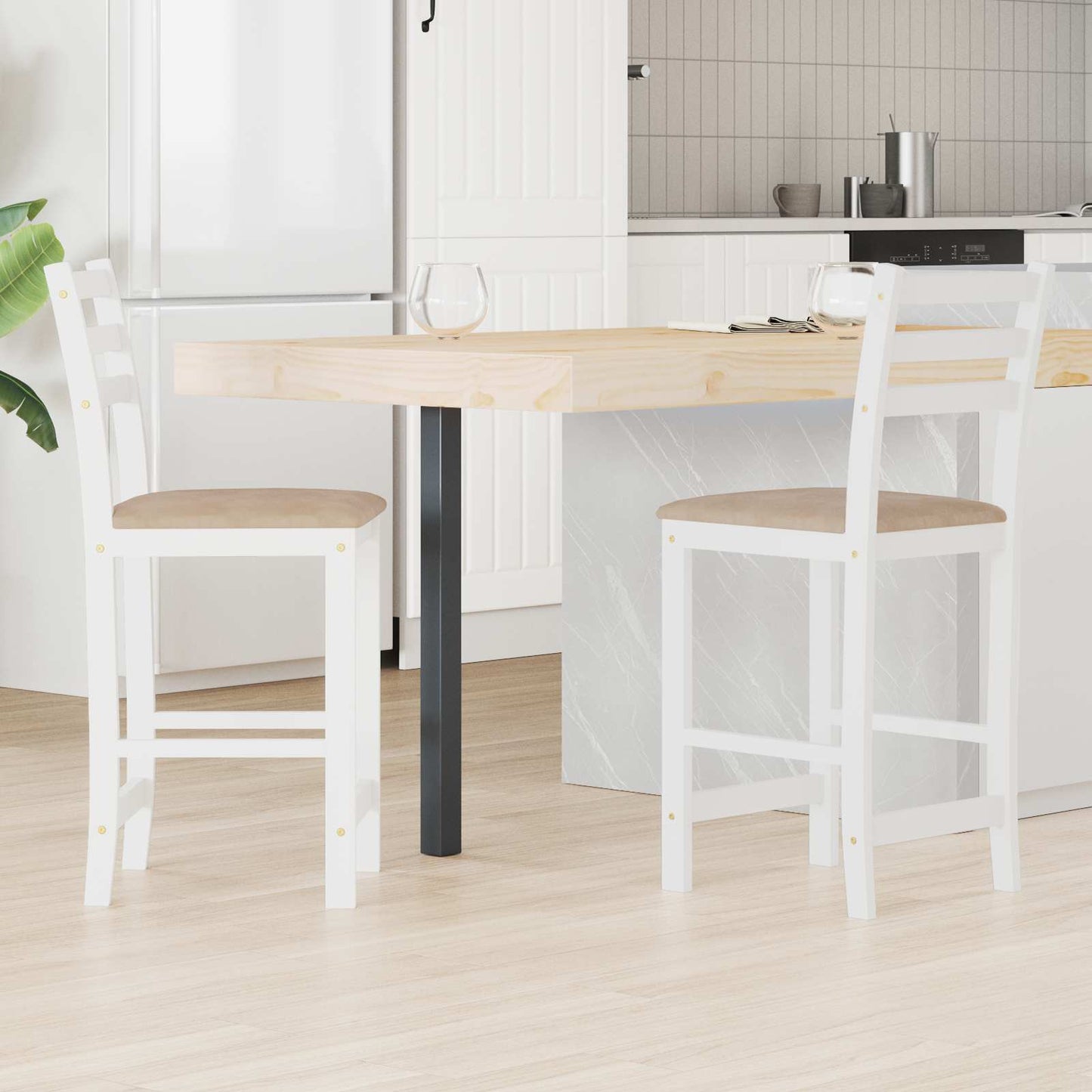 Sedie da pranzo 2 pcs Bianco 40 x 47,5 x 99,5 cm | homemem39