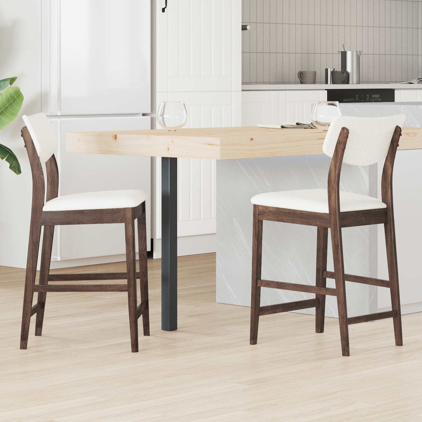 Sedie da pranzo 2 pcs Marrone Chiaro 48 x 49 x 95 cm | homemem39