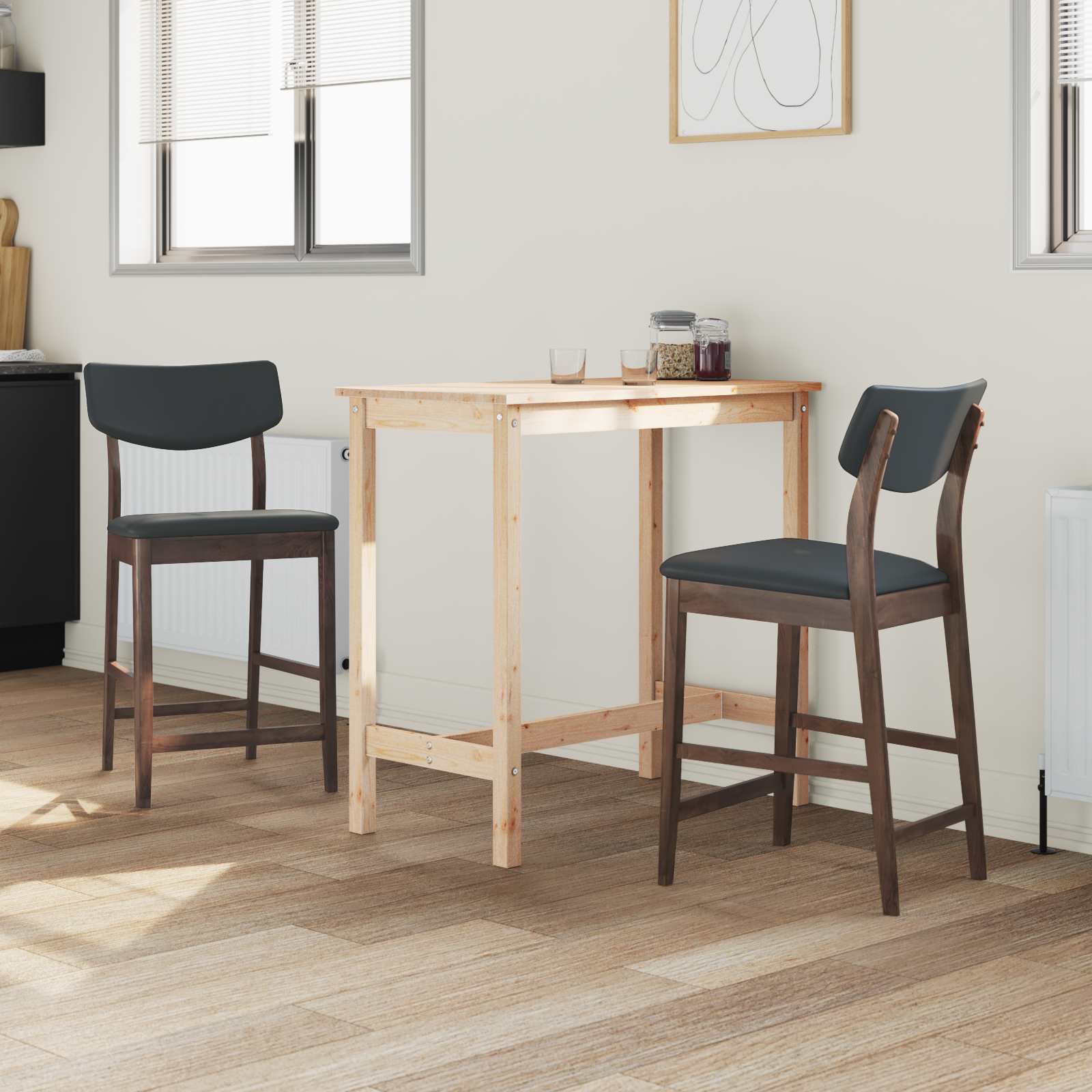 Sedie da pranzo 2 pcs Marrone Chiaro 48 x 49 x 95 cm | homemem39