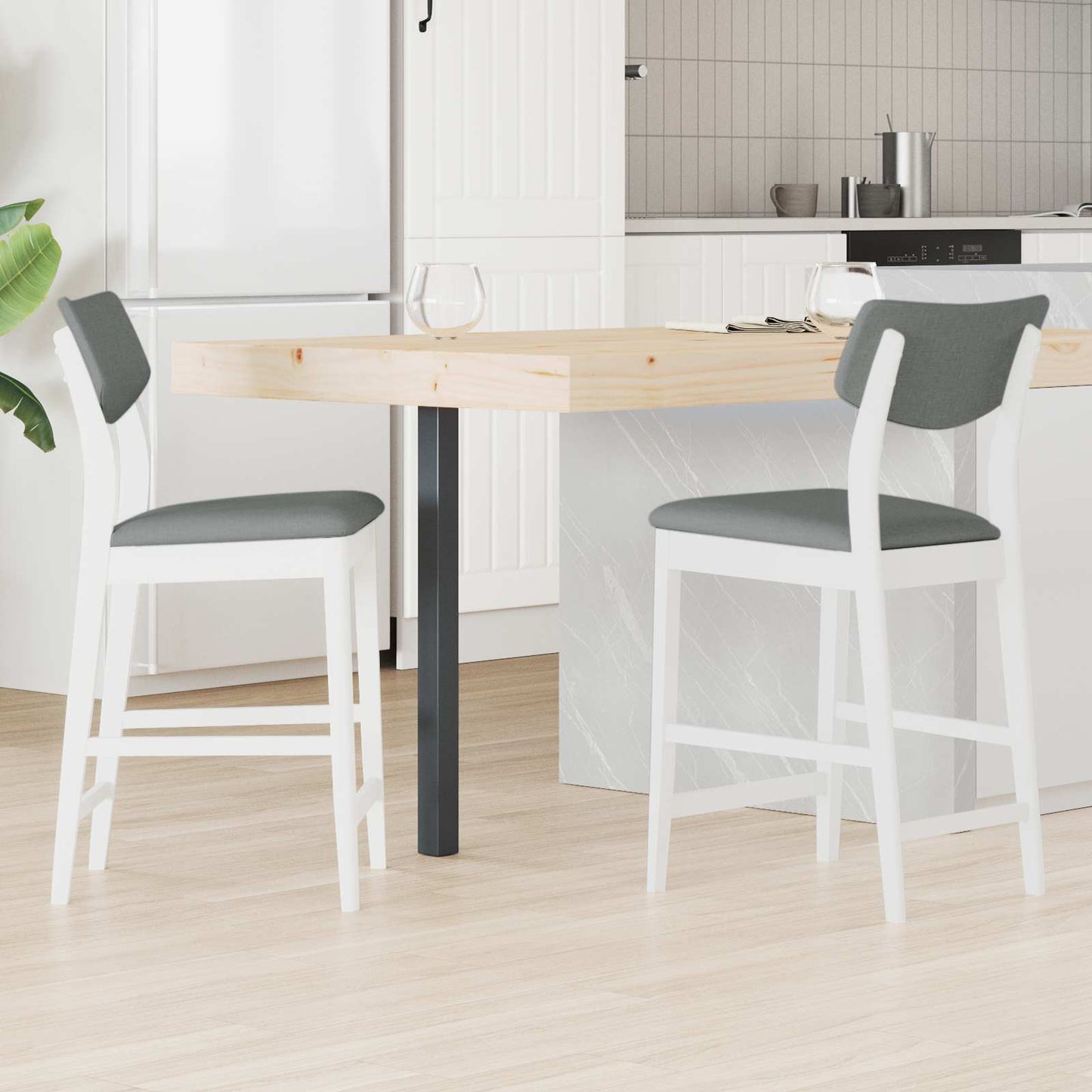 Sedie da pranzo 2 pcs Bianco 48 x 49 x 95 cm | homemem39