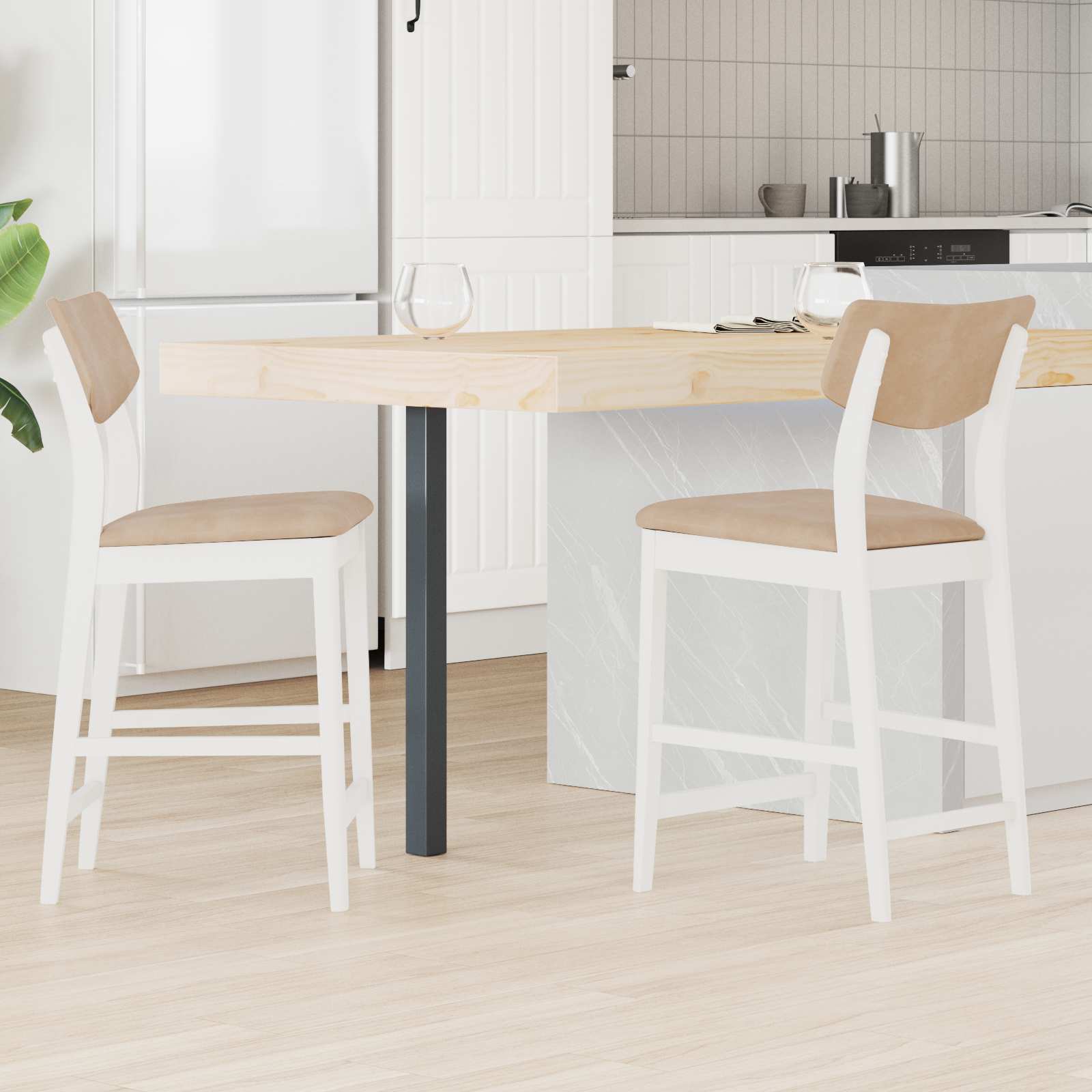 Sedie da pranzo 2 pcs Bianco 48 x 49 x 95 cm | homemem39
