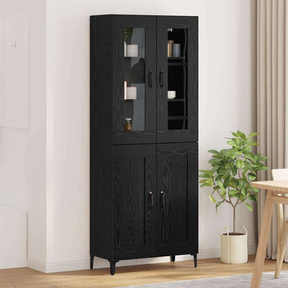 Credenza Rovere Nero 69,5 x 34 x 180 cm Legno multistrato