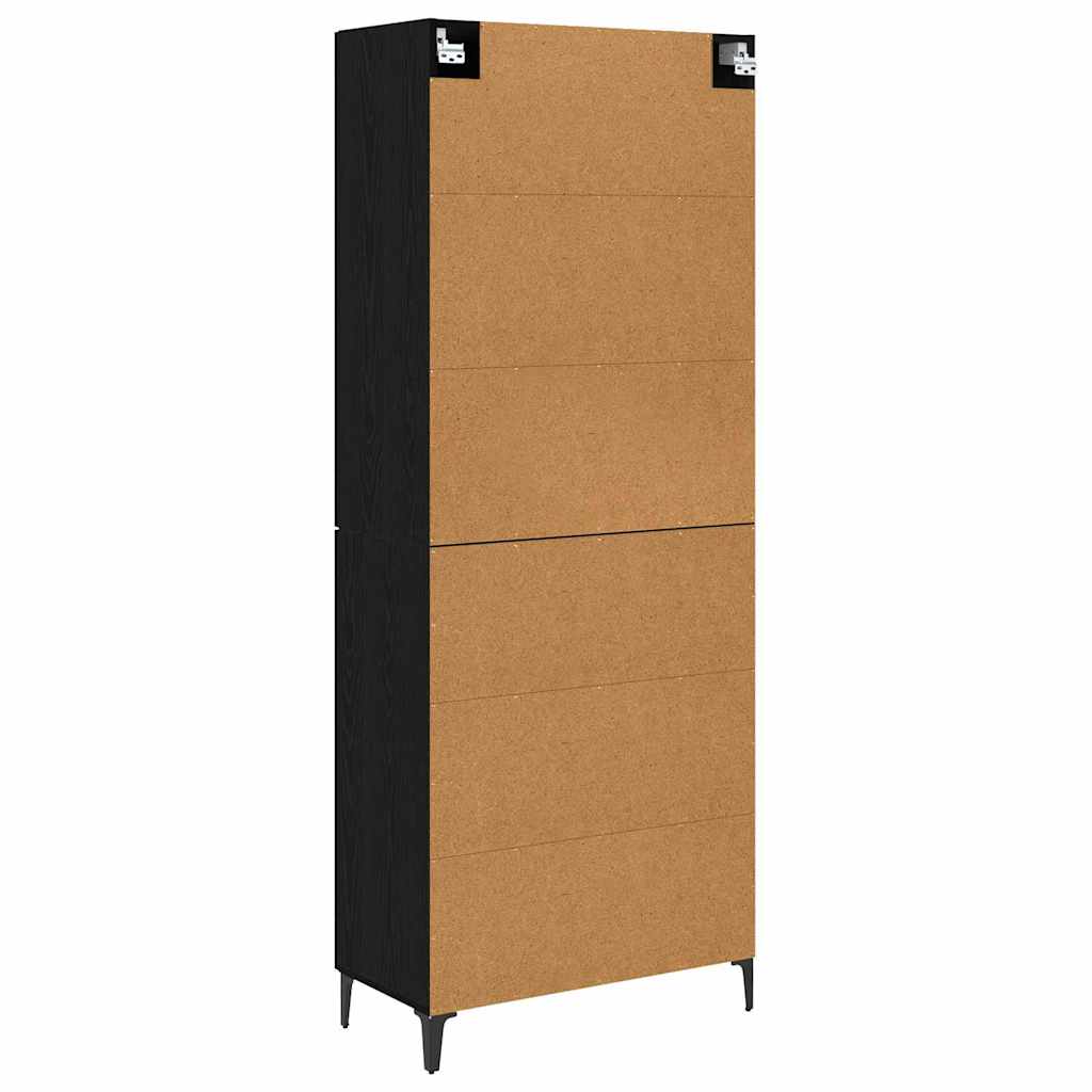 Credenza Rovere Nero 69,5 x 34 x 180 cm Legno multistrato