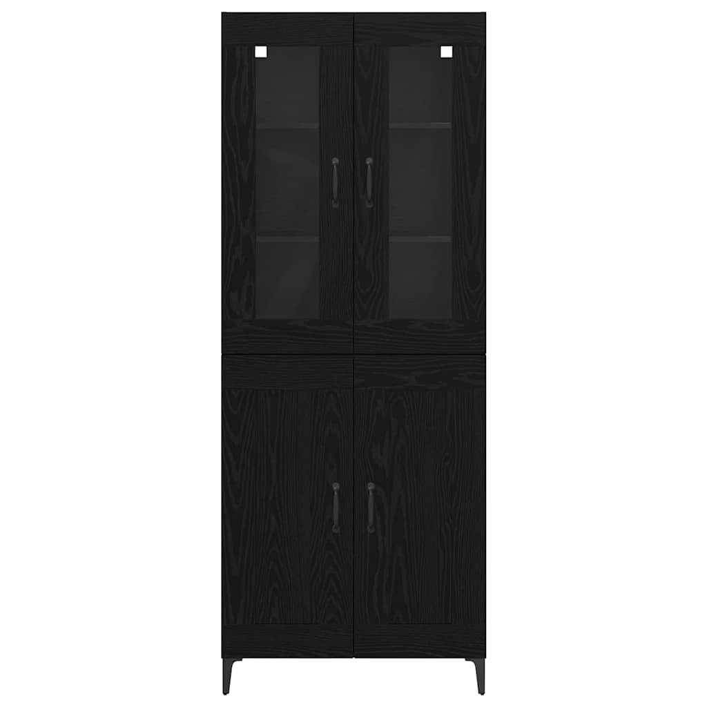 Credenza Rovere Nero 69,5 x 34 x 180 cm Legno multistrato