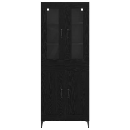 Credenza Rovere Nero 69,5 x 34 x 180 cm Legno multistrato