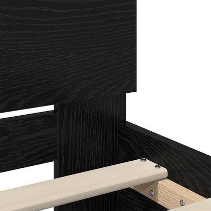 Struttura del letto Rovere Nero 120 x 200 cm Legno multistrato
