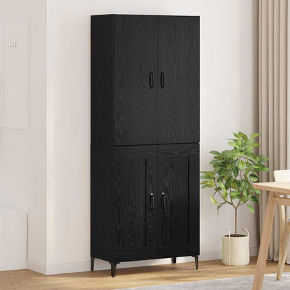 Credenza Rovere Nero 69,5 x 34 x 180 cm Legno multistrato