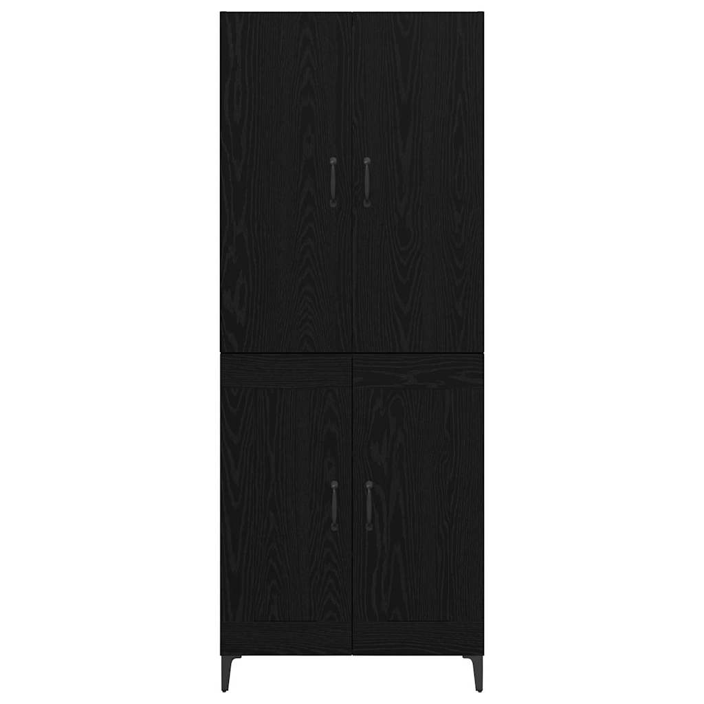Credenza Rovere Nero 69,5 x 34 x 180 cm Legno multistrato