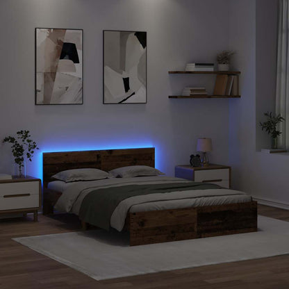 Struttura del letto con testiera Legno vecchio 120 x 190 cm