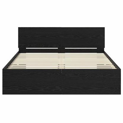 Struttura del letto Rovere Nero 140 x 200 cm Legno multistrato