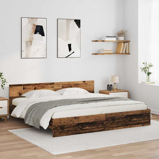 Struttura del letto con testiera Legno vecchio 200 x 200 cm | homemem39