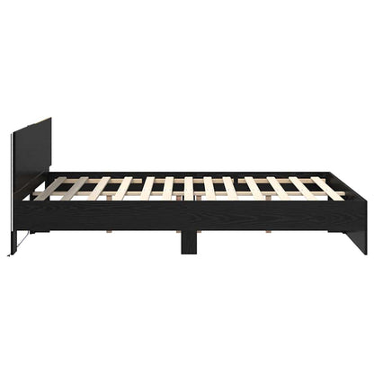 Struttura del letto Rovere Nero 150 x 200 cm Legno multistrato