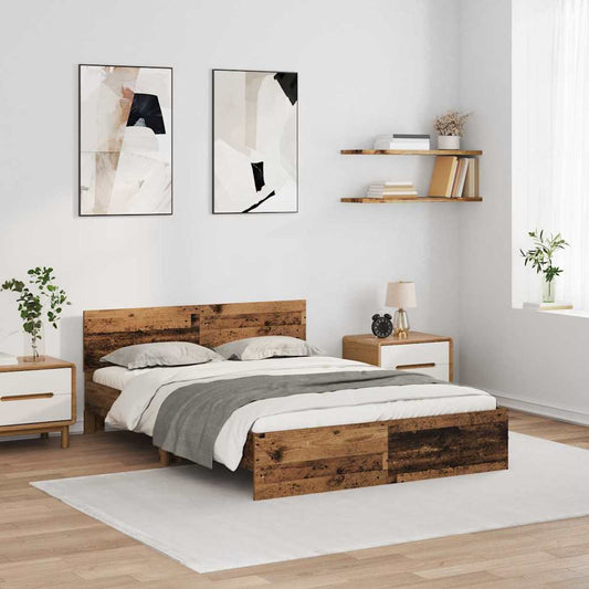 Struttura del letto con testiera Legno vecchio 160 x 200 cm | homemem39