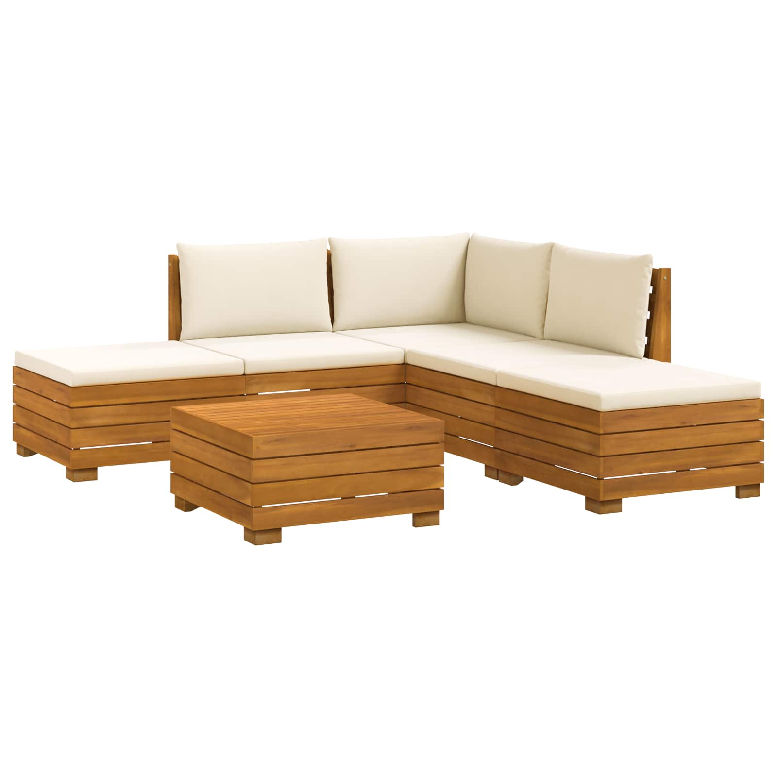 Set di divani da esterno con cuscino 6 Pezzo Marrone | homemem39