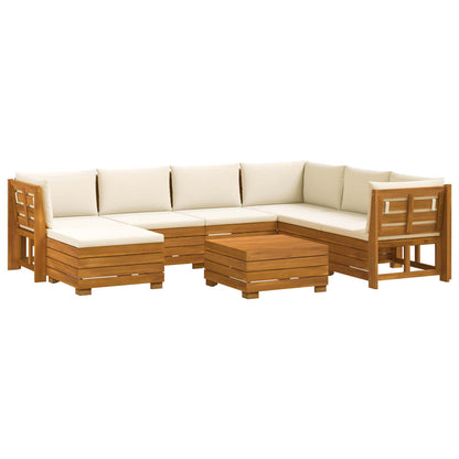Set di divani da esterno con cuscino 8 Pezzo Marrone | homemem39
