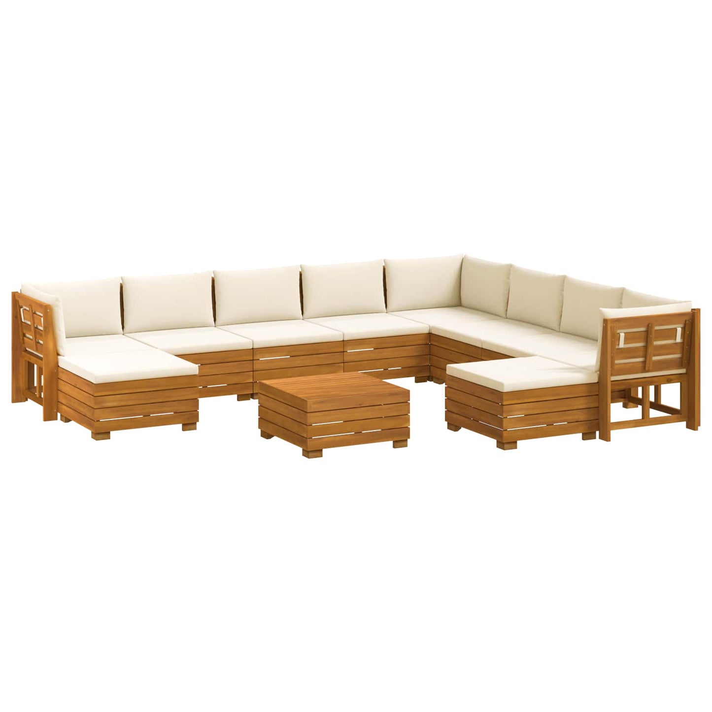 Set di divani da esterno con cuscino 11 Pezzo Marrone | homemem39