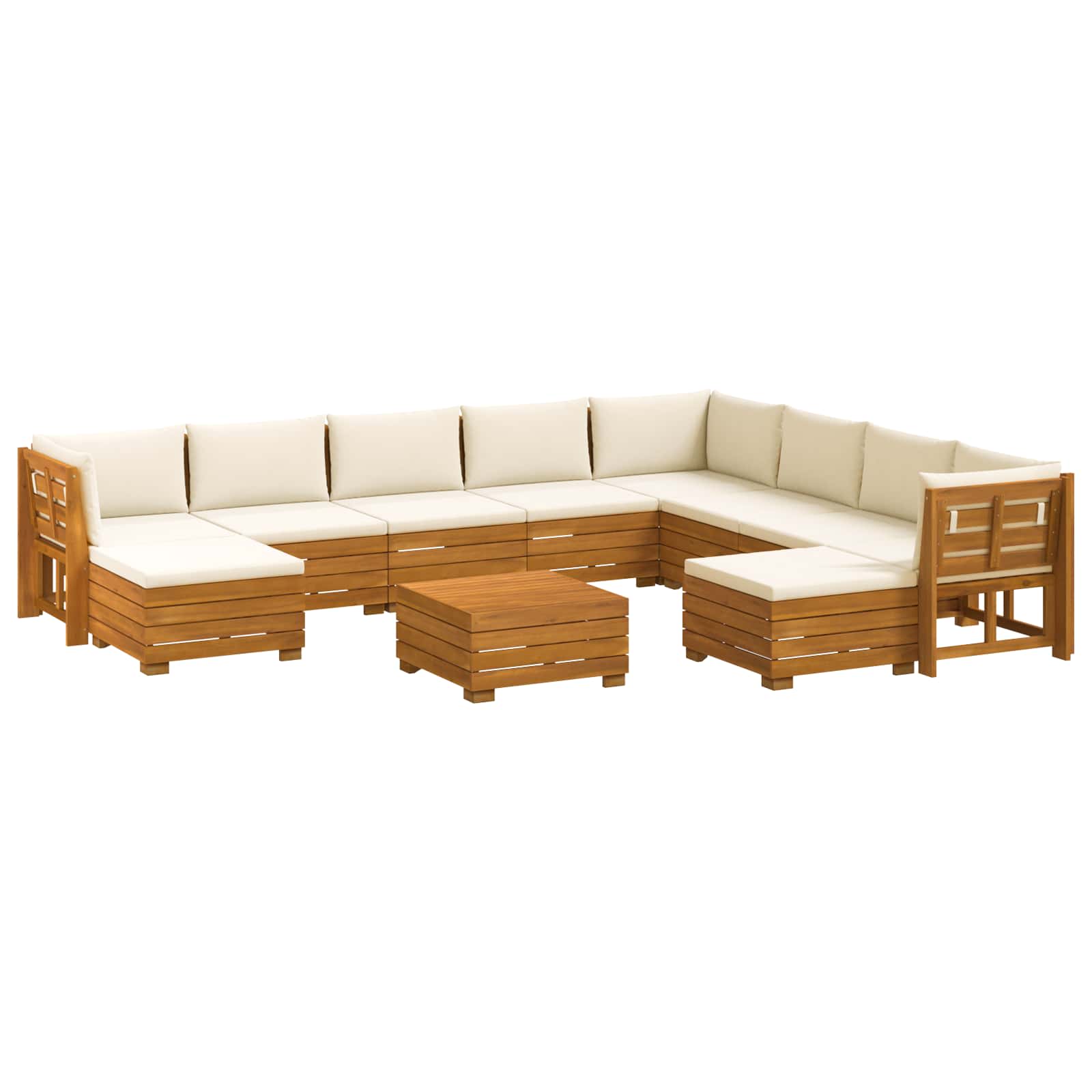 Set di divani da esterno con cuscino 11 Pezzo Marrone | homemem39