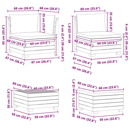 Set di divani da esterno con cuscino 11 Pezzo Marrone | homemem39