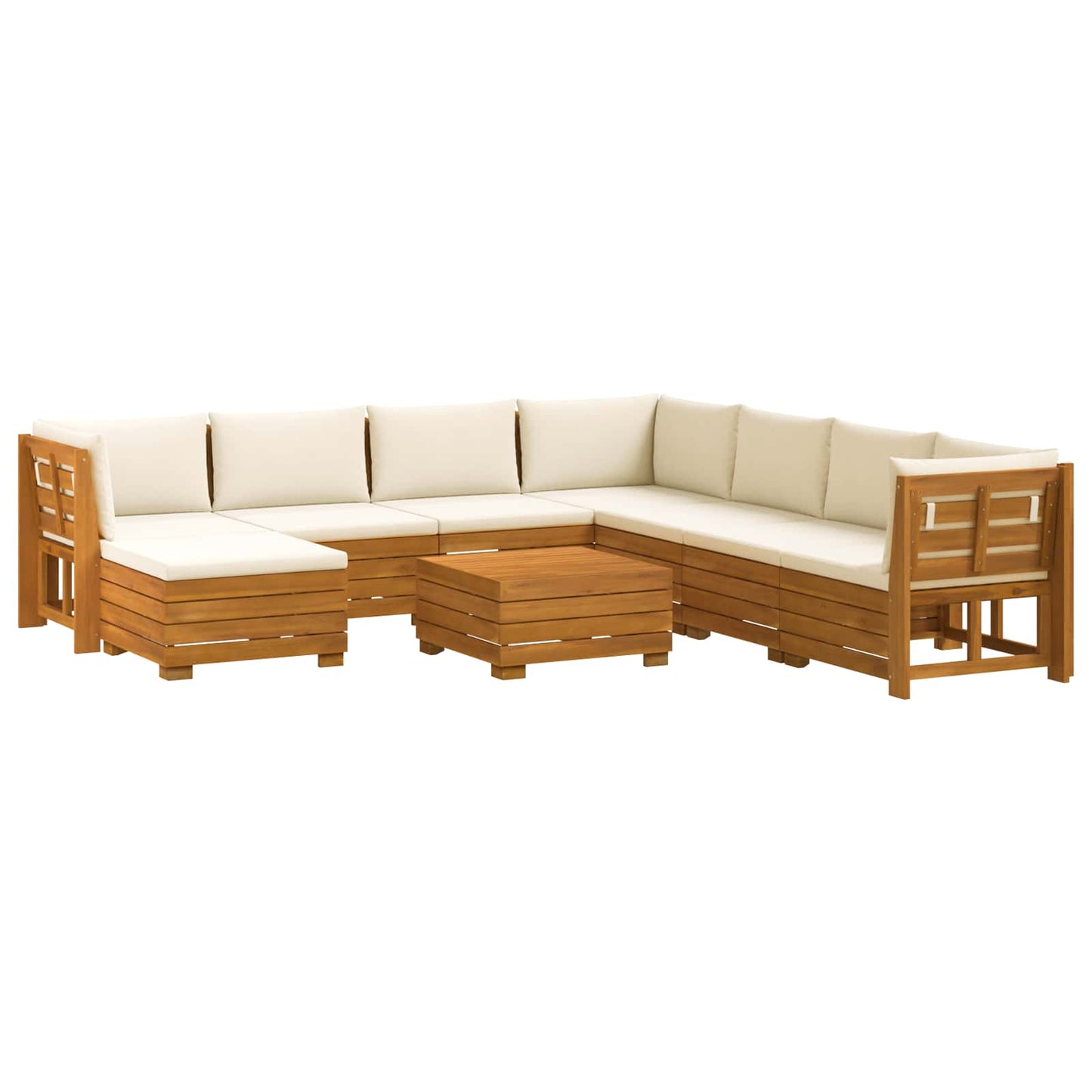 Set di divani da esterno con cuscino 9 Pezzo Marrone | homemem39