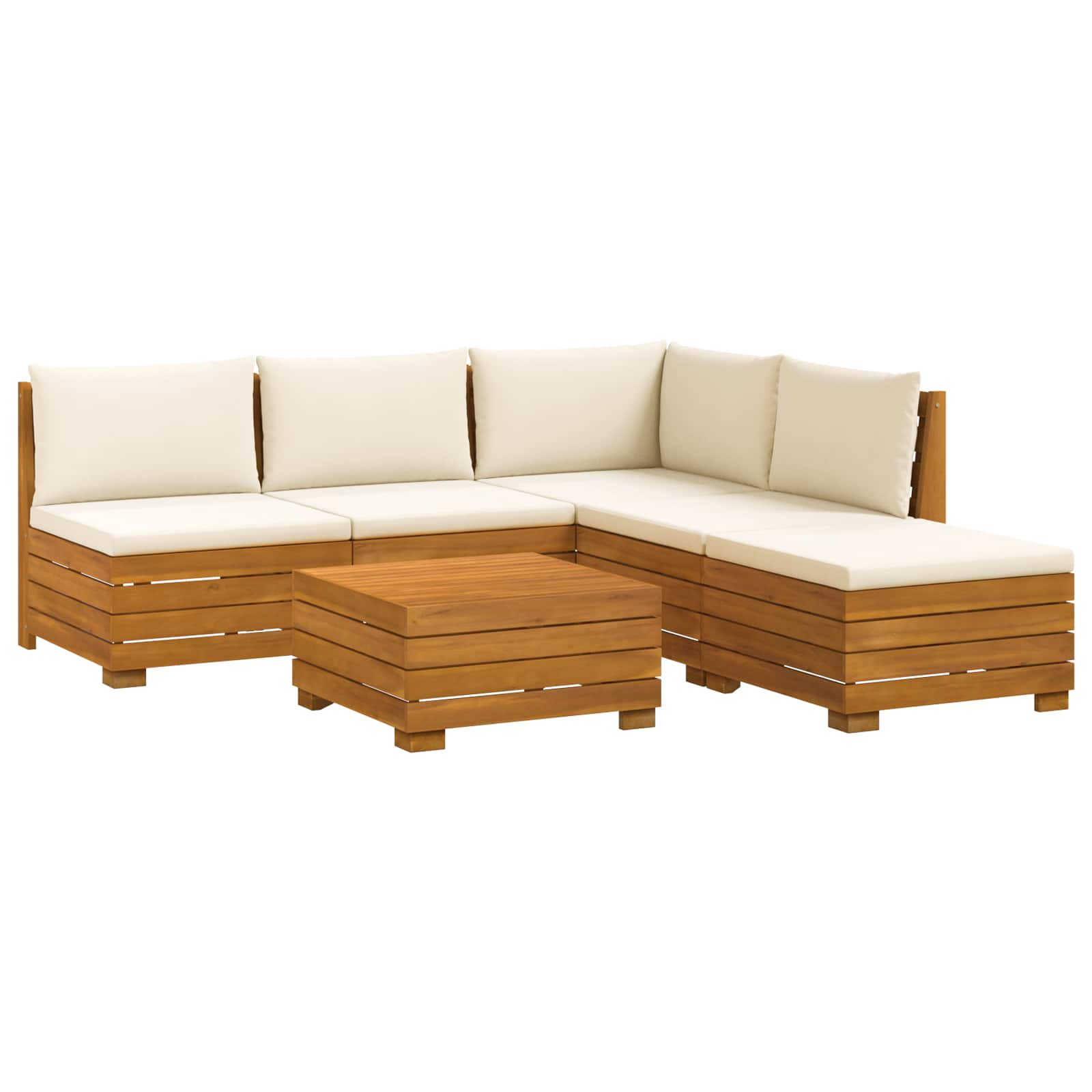 Set di divani da esterno con cuscino 6 Pezzo Marrone | homemem39