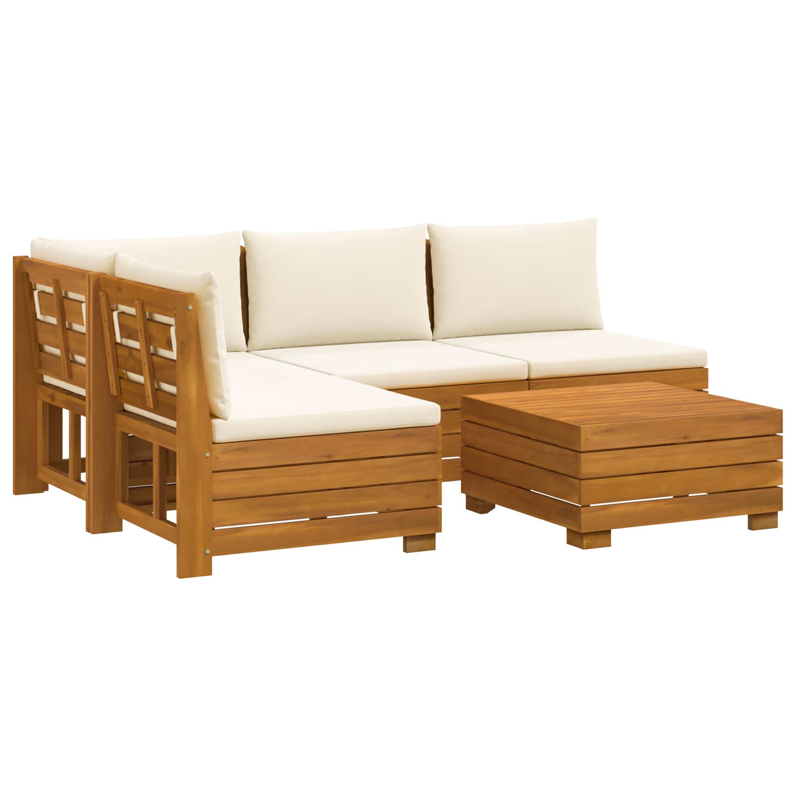 Set di divani da esterno con cuscino 5 Pezzo Marrone | homemem39