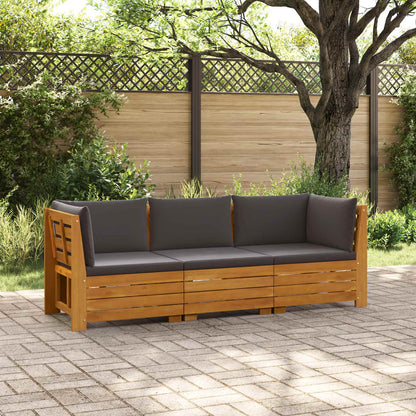 11 pz Set di divani da esterno Legno di Acacia Massello Marrone
