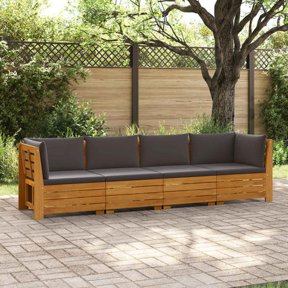 11 pz Set di divani da esterno Legno di Acacia Massello Marrone