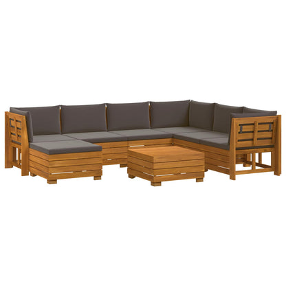 Set di divani da esterno con cuscino 8 Pezzo Marrone | homemem39