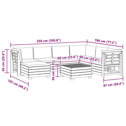 Set di divani da esterno con cuscino 8 Pezzo Marrone | homemem39