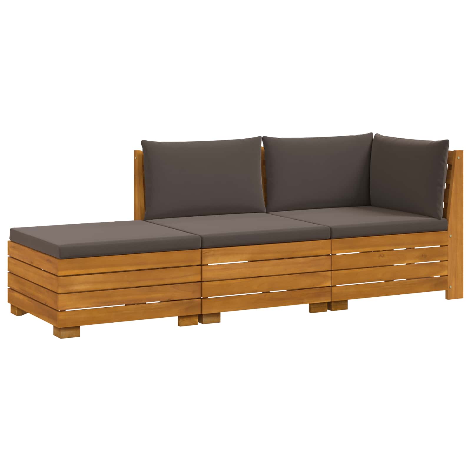 Set di divani da esterno con cuscino 3 Pezzo Marrone | homemem39