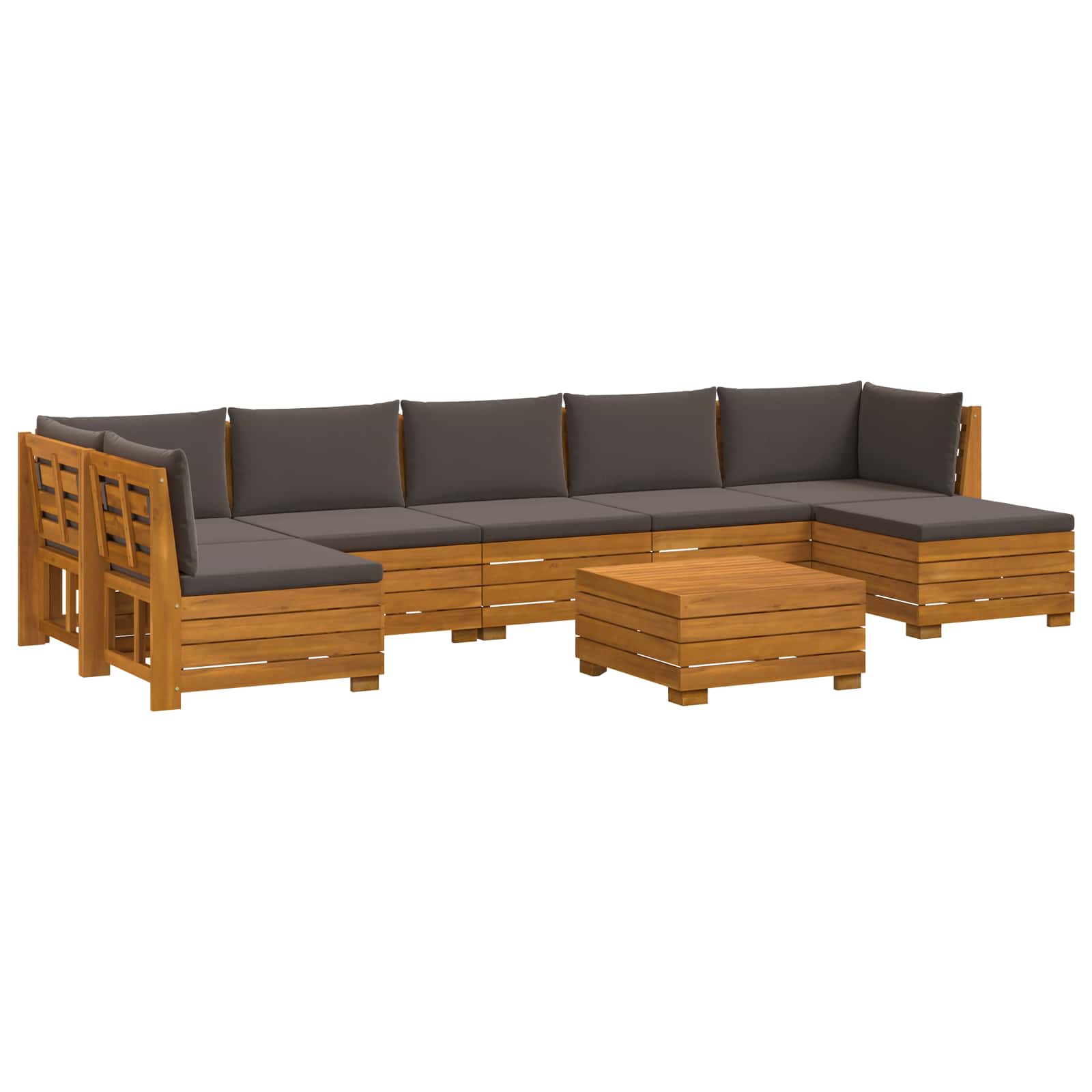 Set di divani da esterno con cuscino 8 Pezzo Marrone | homemem39