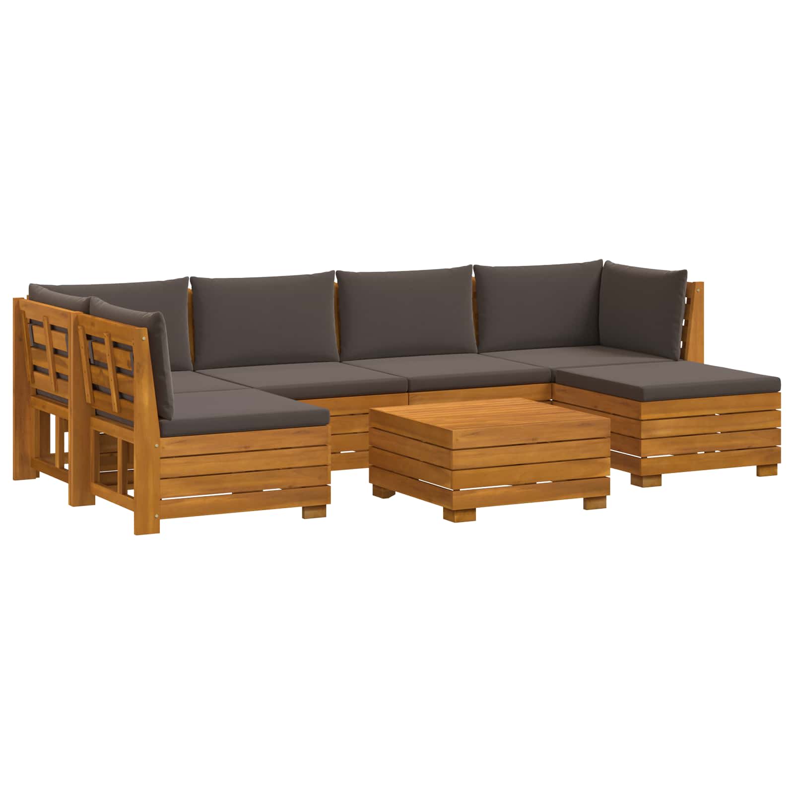 Set di divani da esterno con cuscino 7 Pezzo Marrone | homemem39
