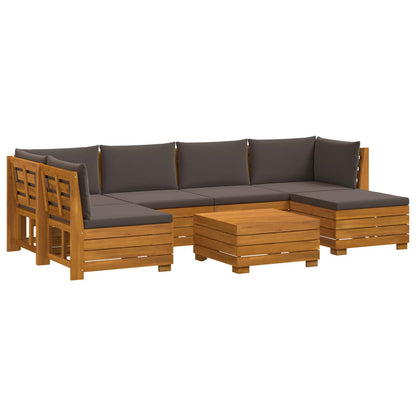 Set di divani da esterno con cuscino 7 Pezzo Marrone | homemem39