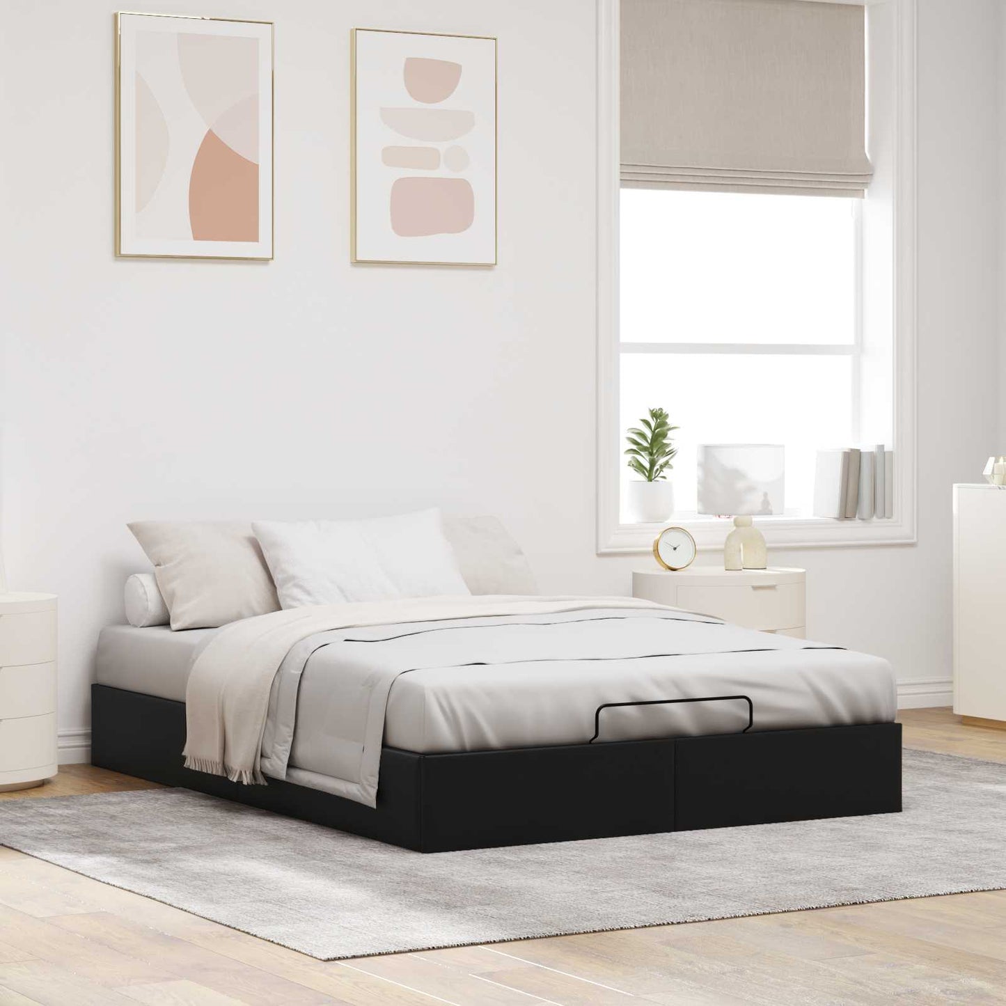 Letto ottomano Nero 153 x 203 cm Similpelle | homemem39