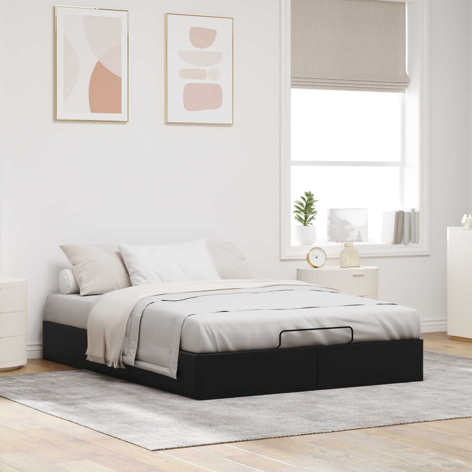 Letto ottomano Nero 153 x 203 cm Similpelle | homemem39