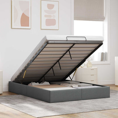Letto ottomano Grigio Scuro 153 x 203 cm Tessuto | homemem39