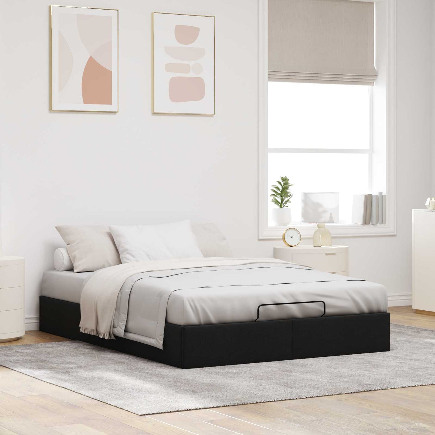 Letto ottomano Nero 153 x 203 cm Tessuto | homemem39