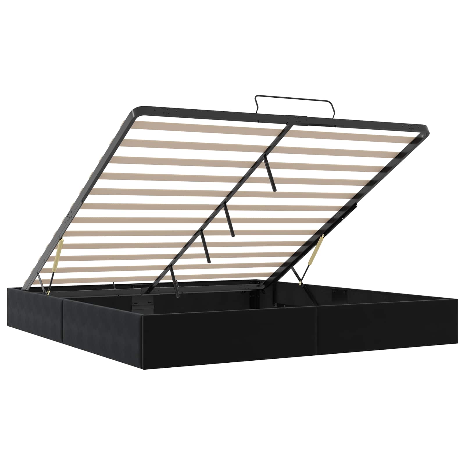 Letto ottomano Nero King size Velluto | homemem39
